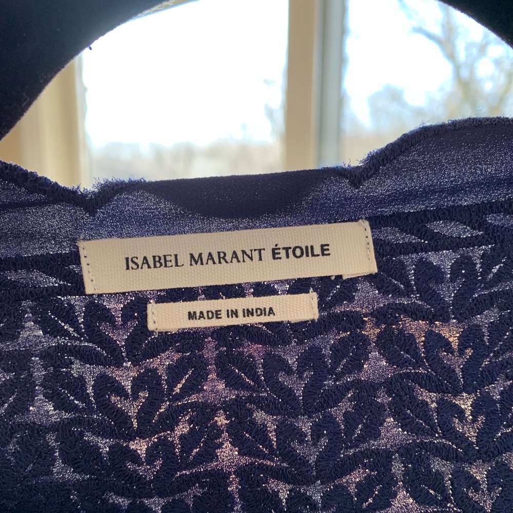 NWOT Isabel Marant Etoile Blue Scalloped Blouse - Picture 6 of 7